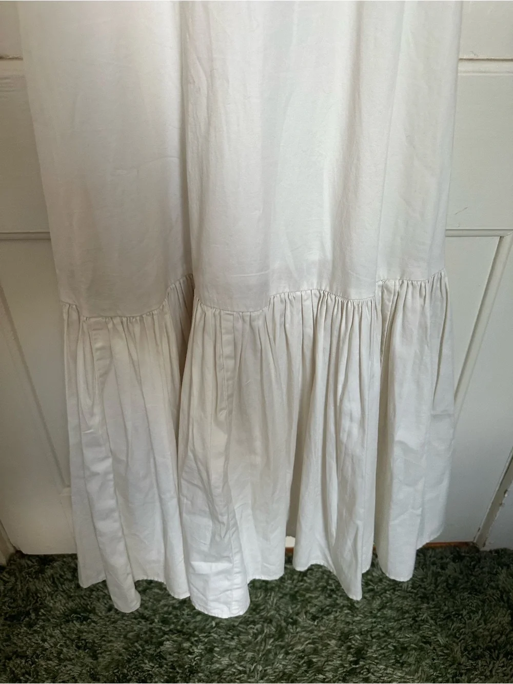 Abercrombie & Fitch White Tie-Shoulder Maxi Dress